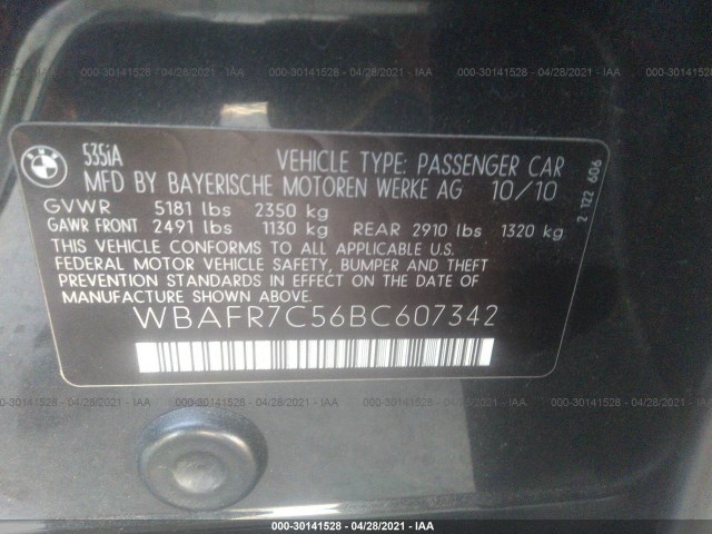 Photo 8 VIN: WBAFR7C56BC607342 - BMW 5 