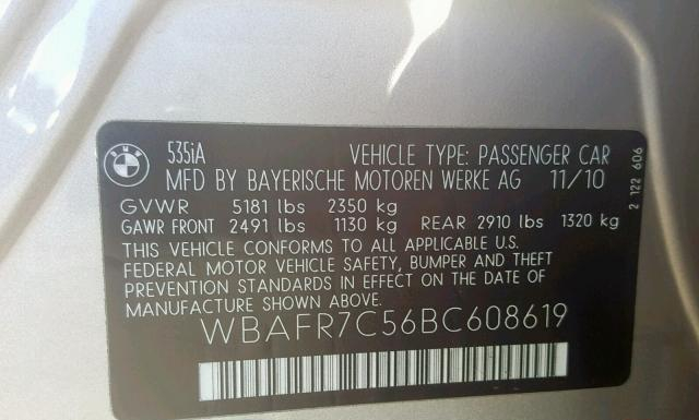 Photo 9 VIN: WBAFR7C56BC608619 - BMW 535 