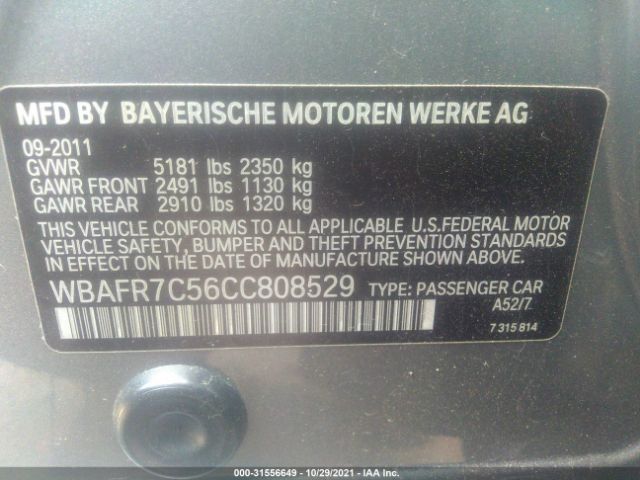 Photo 8 VIN: WBAFR7C56CC808529 - BMW 5 