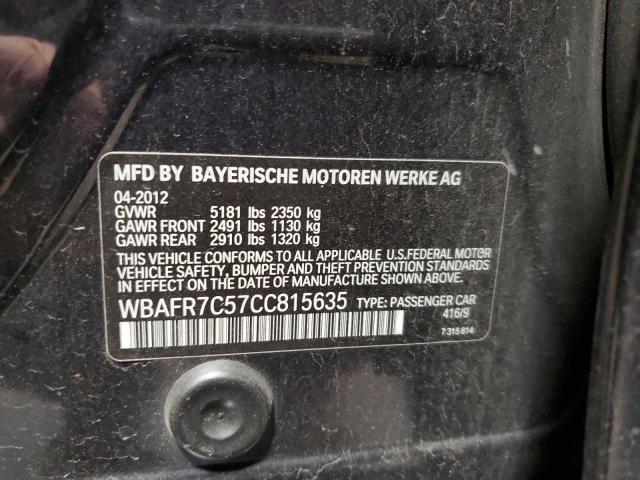 Photo 12 VIN: WBAFR7C57CC815635 - BMW 5 SERIES 