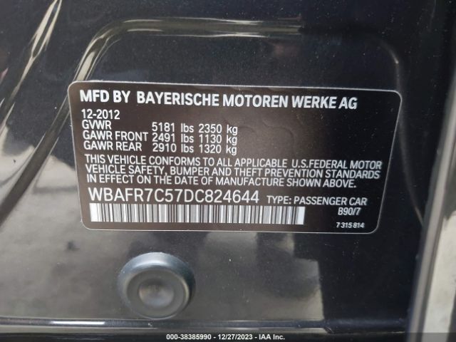 Photo 8 VIN: WBAFR7C57DC824644 - BMW 535I 