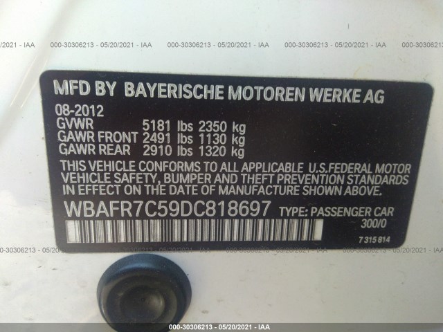 Photo 8 VIN: WBAFR7C59DC818697 - BMW 5 