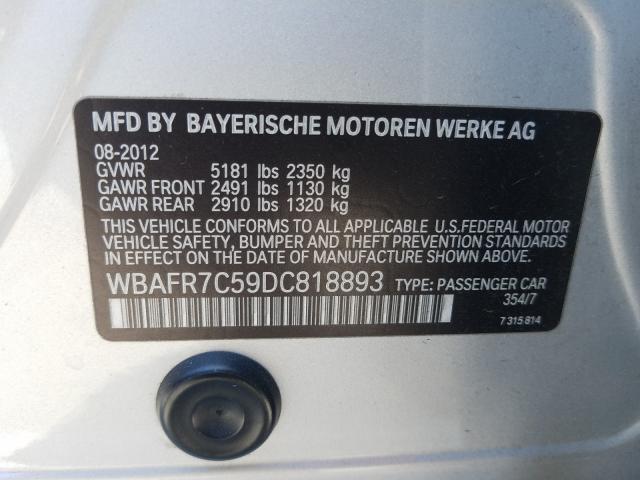 Photo 9 VIN: WBAFR7C59DC818893 - BMW 535 I 