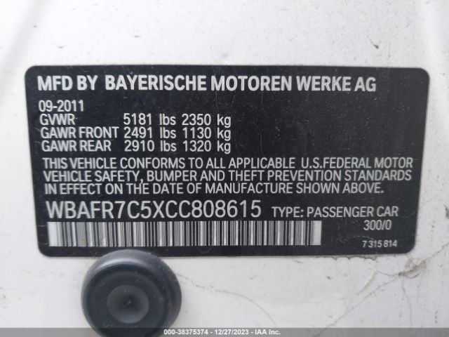 Photo 8 VIN: WBAFR7C5XCC808615 - BMW 535I 