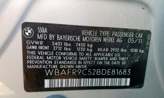 Photo 9 VIN: WBAFR9C52BDE81683 - BMW 550 