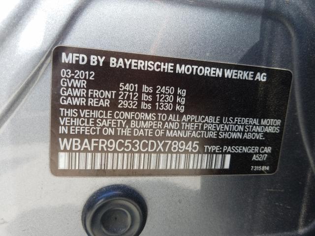 Photo 9 VIN: WBAFR9C53CDX78945 - BMW 550 