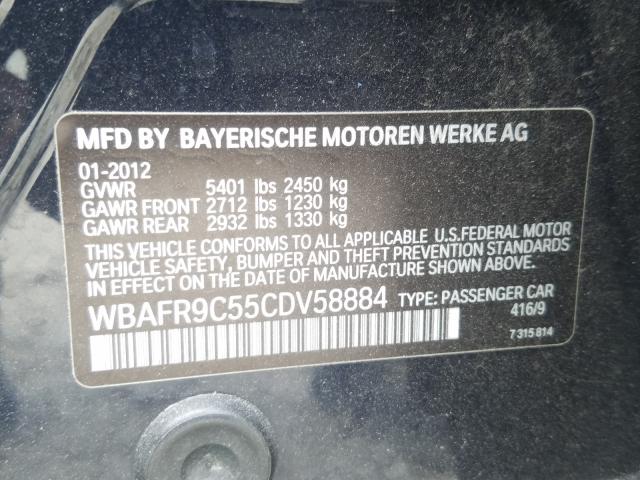 Photo 9 VIN: WBAFR9C55CDV58884 - BMW 550 I 