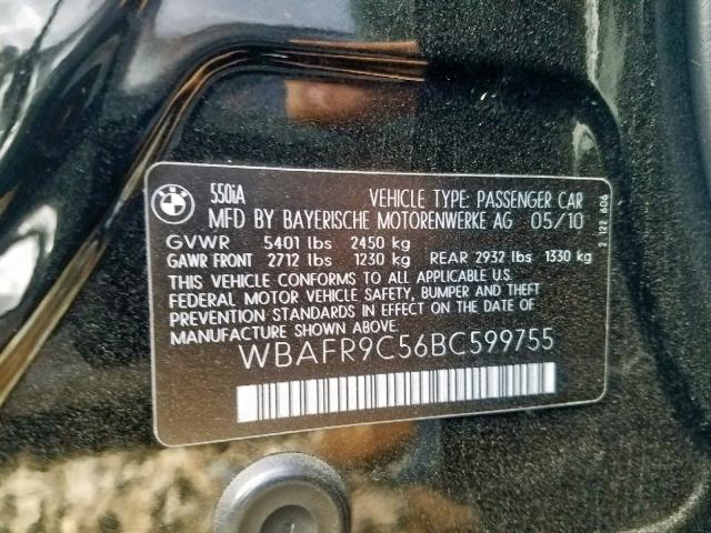 Photo 9 VIN: WBAFR9C56BC599755 - BMW 550 I 