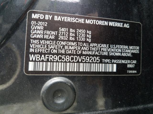 Photo 9 VIN: WBAFR9C58CDV59205 - BMW 550 I 