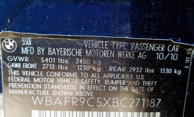 Photo 9 VIN: WBAFR9C5XBC271187 - BMW 550 