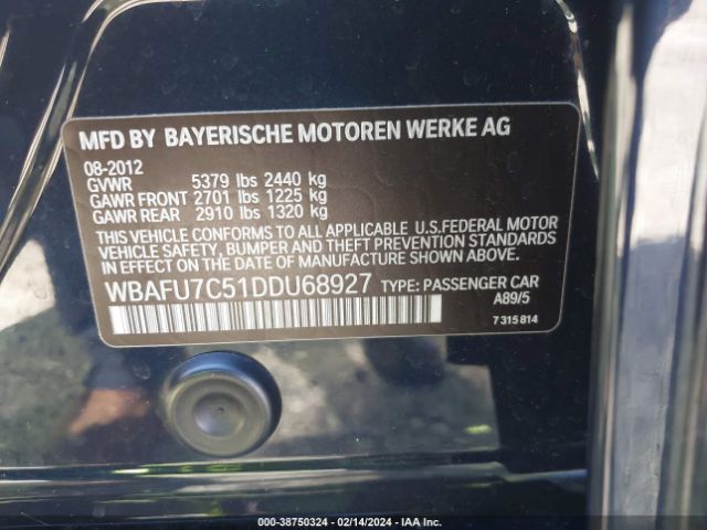 Photo 8 VIN: WBAFU7C51DDU68927 - BMW 535I 