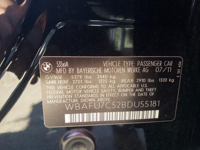 Photo 9 VIN: WBAFU7C52BDU55181 - BMW 535XI 