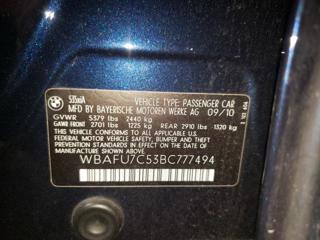 Photo 9 VIN: WBAFU7C53BC777494 - BMW 535 XI 