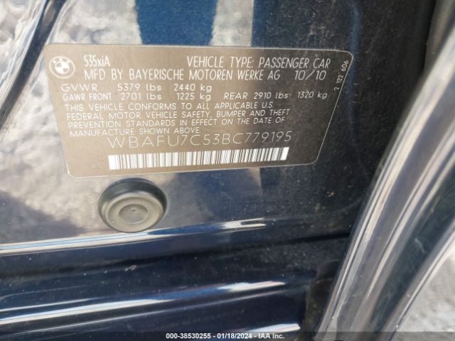 Photo 8 VIN: WBAFU7C53BC779195 - BMW 535I 