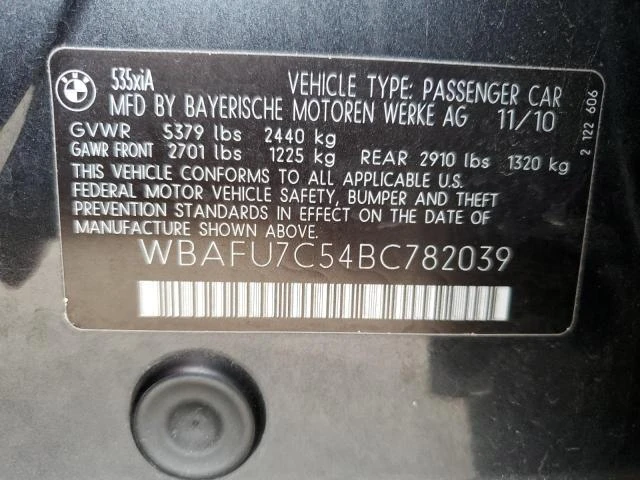 Photo 11 VIN: WBAFU7C54BC782039 - BMW 535 XI 