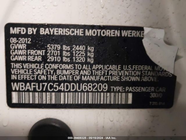 Photo 8 VIN: WBAFU7C54DDU68209 - BMW 535I 