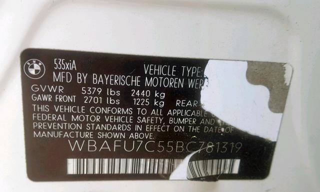 Photo 9 VIN: WBAFU7C55BC781319 - BMW 535 