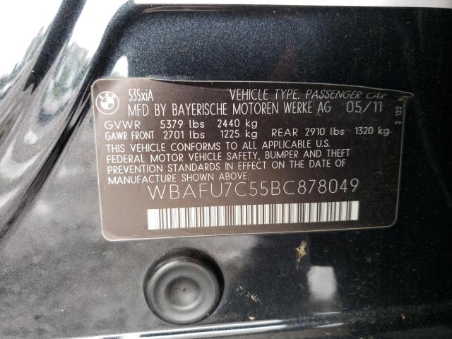 Photo 11 VIN: WBAFU7C55BC878049 - BMW 535 XI 