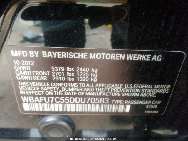 Photo 8 VIN: WBAFU7C55DDU70583 - BMW 535I 