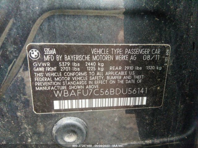 Photo 8 VIN: WBAFU7C56BDU56141 - BMW 535I 