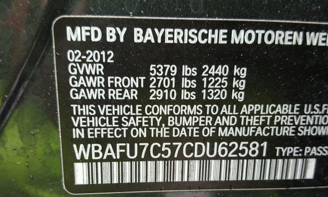 Photo 9 VIN: WBAFU7C57CDU62581 - BMW 535 