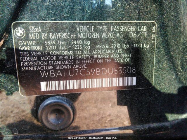 Photo 8 VIN: WBAFU7C59BDU53508 - BMW 5 