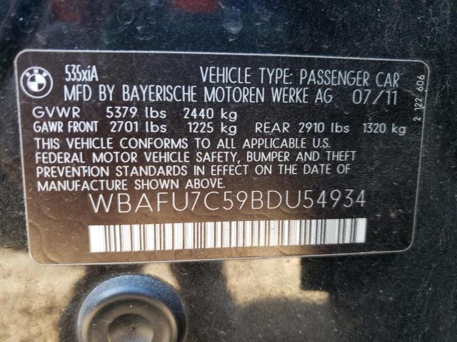 Photo 9 VIN: WBAFU7C59BDU54934 - BMW 535 XI 