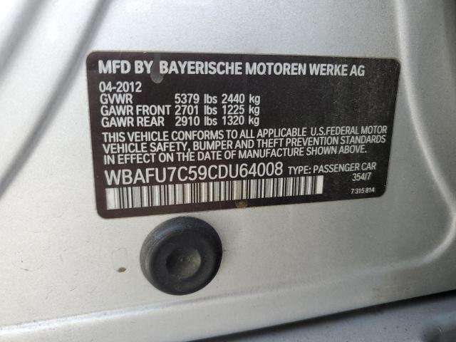 Photo 12 VIN: WBAFU7C59CDU64008 - BMW 5 SERIES 