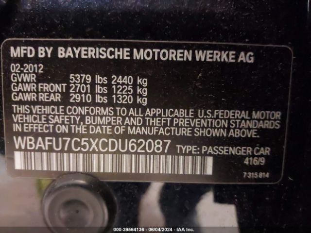 Photo 8 VIN: WBAFU7C5XCDU62087 - BMW 535I 