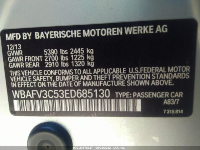 Photo 8 VIN: WBAFV3C53ED685130 - BMW 5 SERIES 