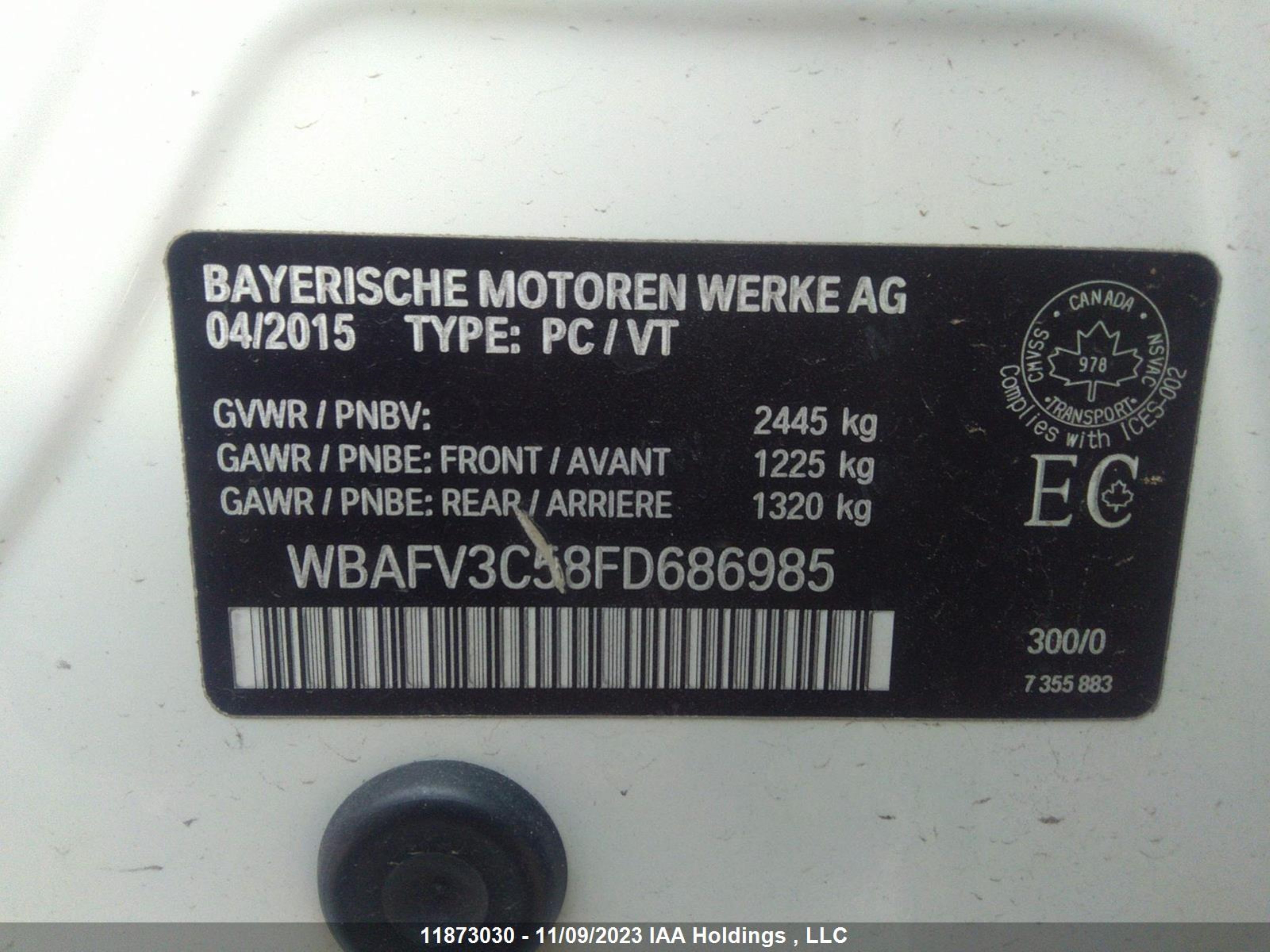 Photo 8 VIN: WBAFV3C58FD686985 - BMW 5ER 