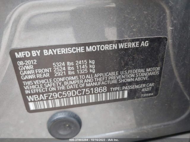 Photo 8 VIN: WBAFZ9C59DC751868 - BMW ACTIVEHYBRID 5 