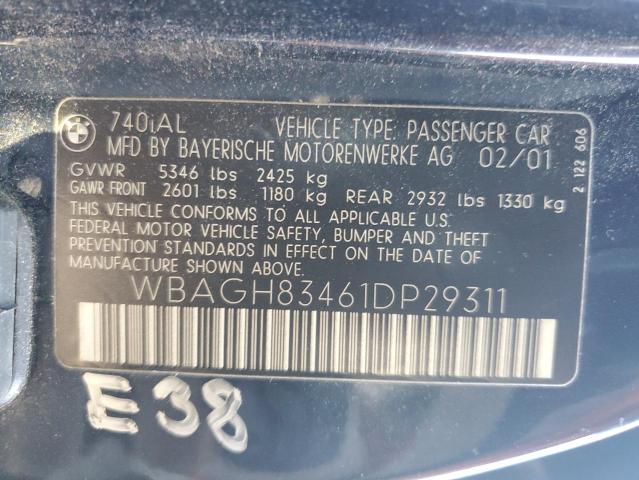 Photo 11 VIN: WBAGH83461DP29311 - BMW 740 IL 