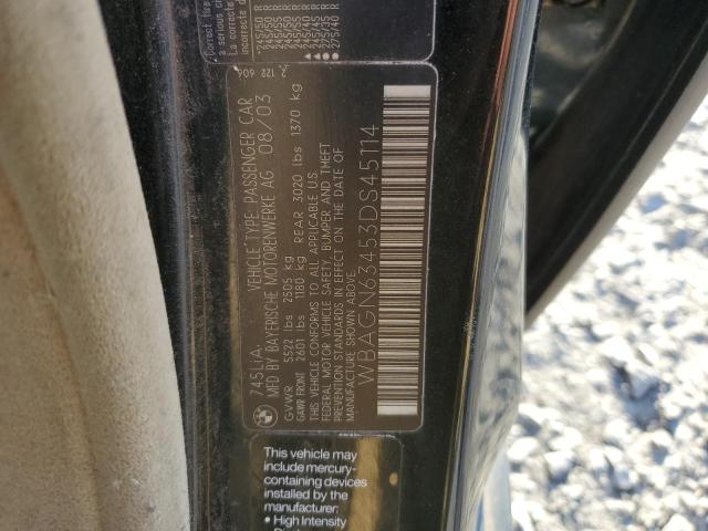 Photo 11 VIN: WBAGN63453DS45114 - BMW 745 LI 