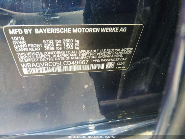 Photo 8 VIN: WBAGV8C05LCD49667 - BMW M850I GTAN COUPE 