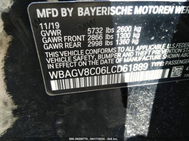 Photo 8 VIN: WBAGV8C06LCD61889 - BMW M850I GTAN COUPE 