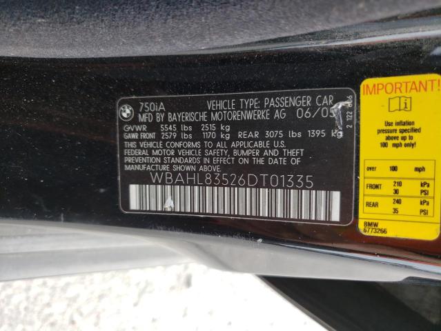 Photo 9 VIN: WBAHL83526DT01335 - BMW 750 I 