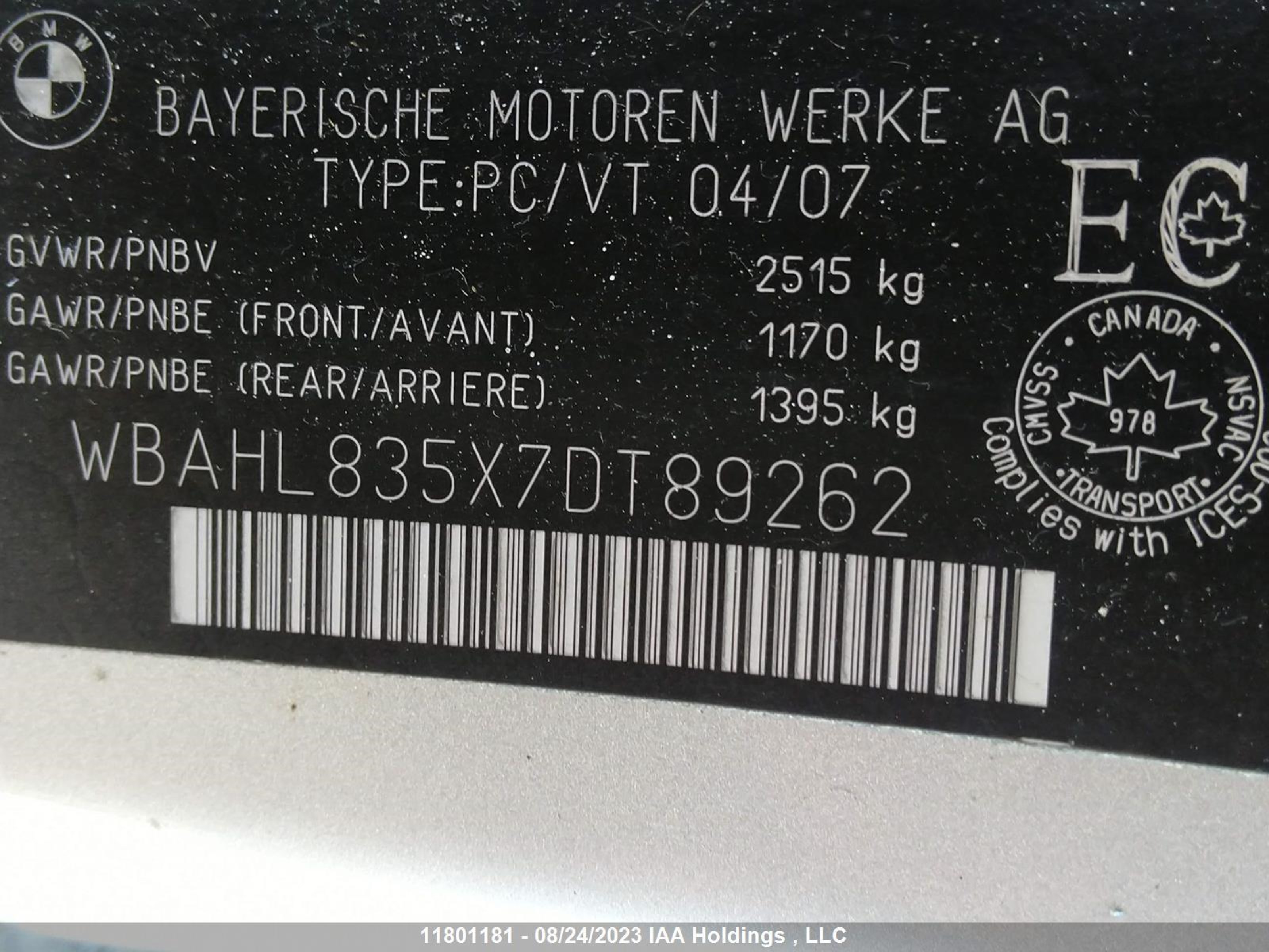 Photo 8 VIN: WBAHL835X7DT89262 - BMW ALPINA B7 