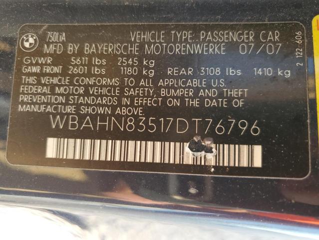 Photo 11 VIN: WBAHN83517DT76796 - BMW 7 SERIES 