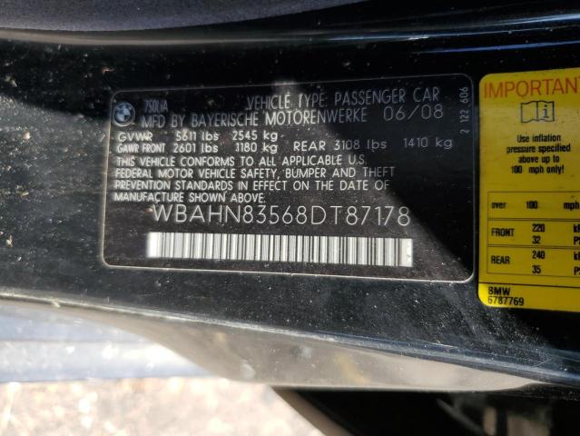 Photo 11 VIN: WBAHN83568DT87178 - BMW 750 LI 