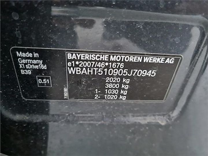 Photo 11 VIN: WBAHT510905J70945 - BMW X1 DIESEL - 2015 