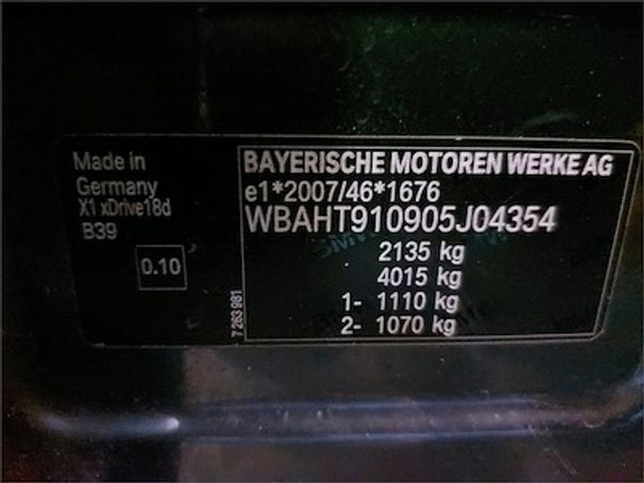 Photo 11 VIN: WBAHT910905J04354 - BMW X1 