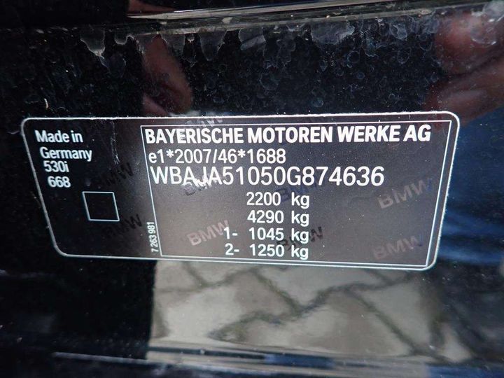 Photo 12 VIN: WBAJA51050G874636 - BMW SERIA 5 