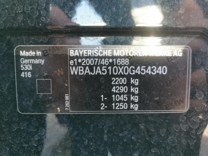 Photo 23 VIN: WBAJA510X0G454340 - BMW 5-SERIE 