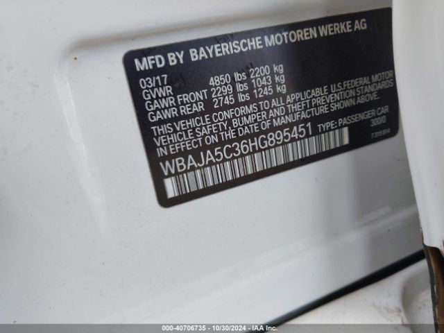 Photo 8 VIN: WBAJA5C36HG895451 - BMW 530I 