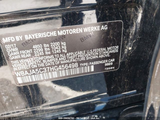 Photo 8 VIN: WBAJA5C37HG456498 - BMW 530I 