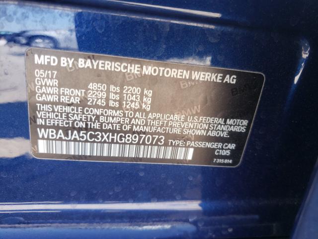 Photo 9 VIN: WBAJA5C3XHG897073 - BMW 5 SERIES 