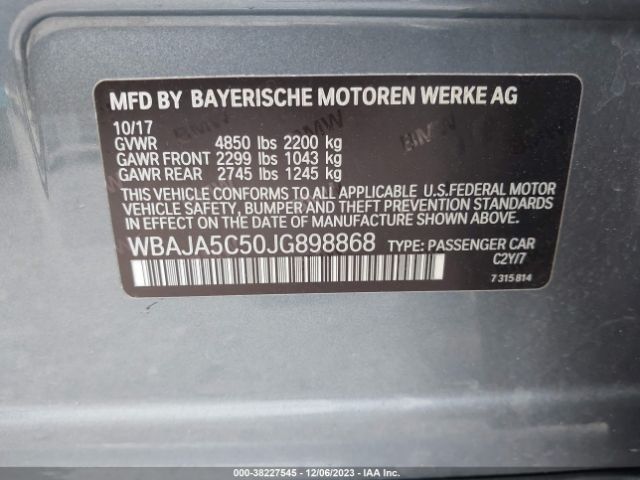 Photo 8 VIN: WBAJA5C50JG898868 - BMW 530I 