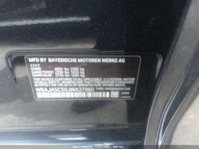 Photo 8 VIN: WBAJA5C50JWA37960 - BMW 5 