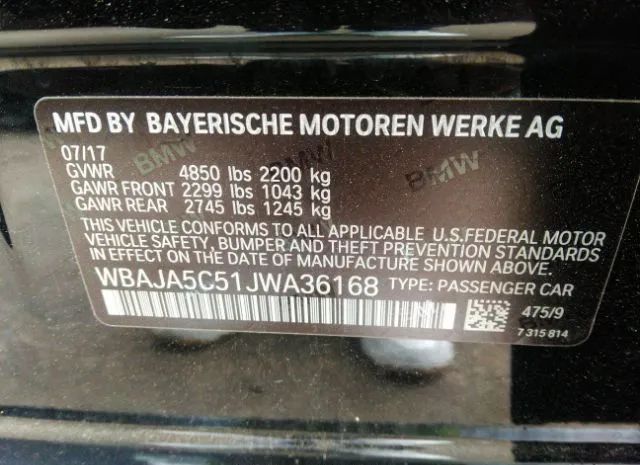 Photo 8 VIN: WBAJA5C51JWA36168 - BMW 5ER 